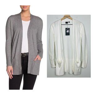Devotion by Cyrus | NWT Long Sleeve Ribbed Cozy Pocket Cardigan Zinc Oxide